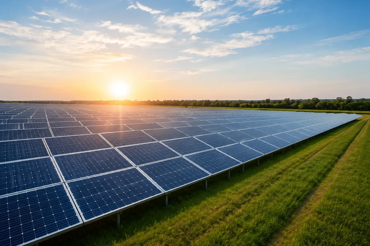 Utility scale solar power project image for NSD Electric automation and electrical control support
