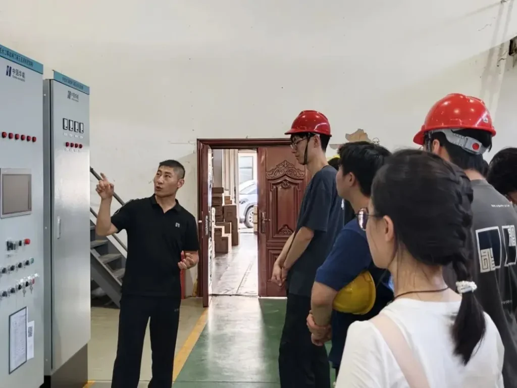 Wuhan University of Technology students at NSD Electric’s Hanyang factory for the 2026 industrial internship program.